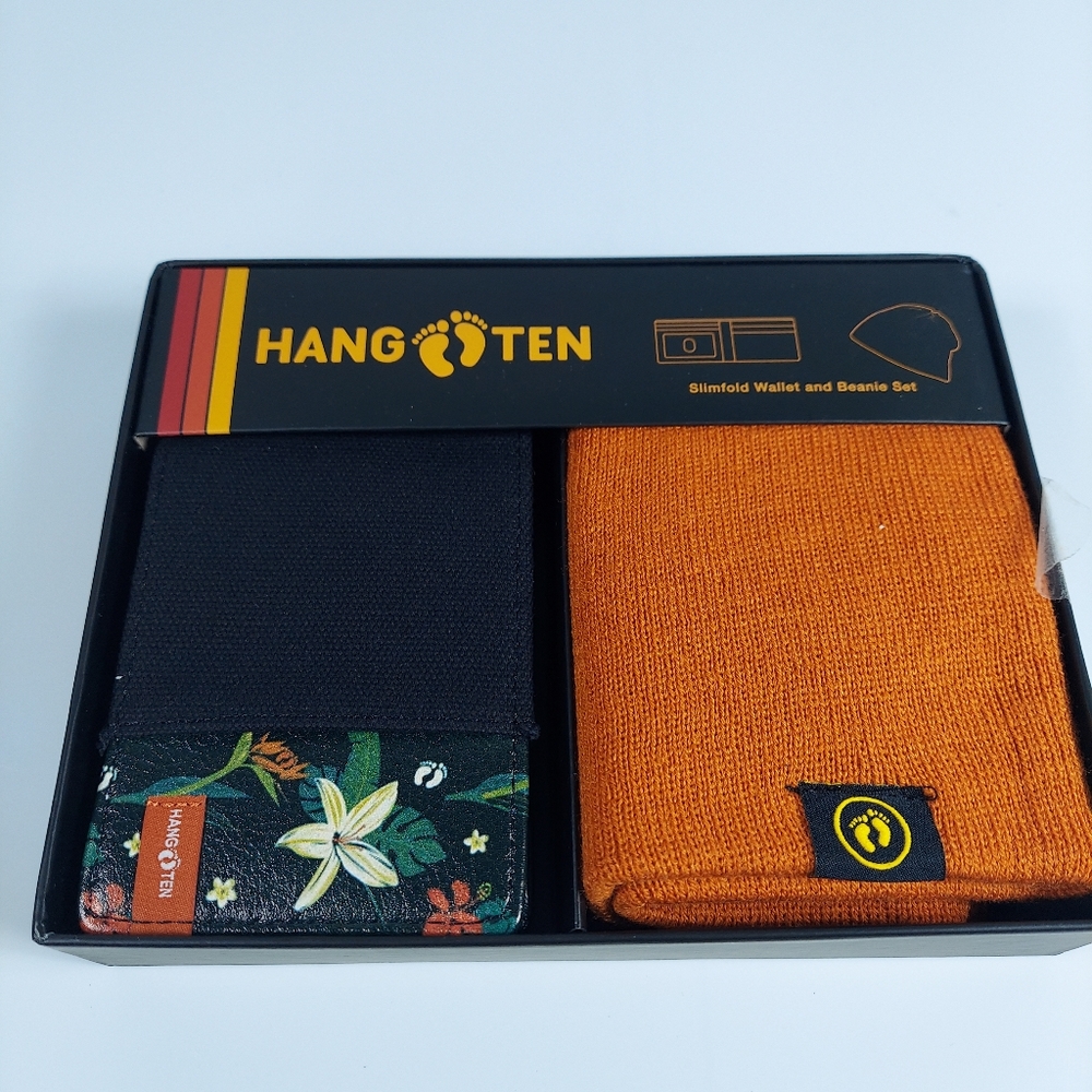 Hang Ten Wallet and Beanie Set